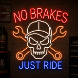 No Brakes Just Ride Neon Sign