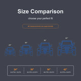 Off-Road 4x4 Man Cave Neon Sign size comparison chart, 24-42 in