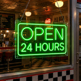 Open 24 Hours Neon Sign for Store Window
