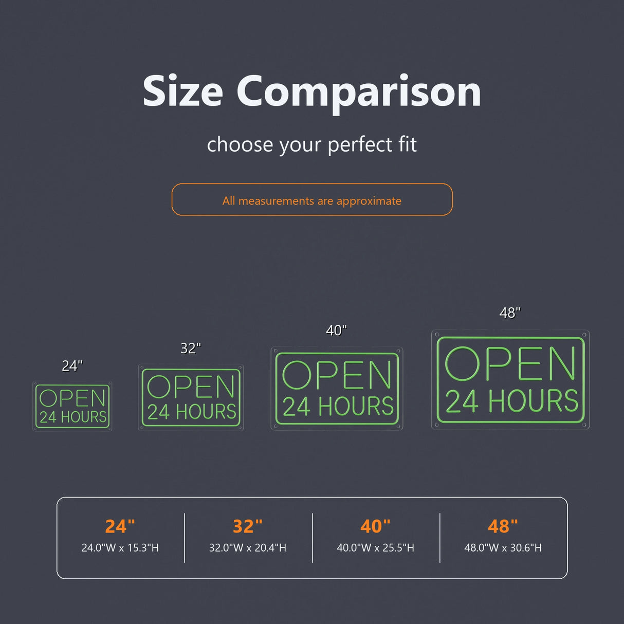 Open 24 Hours Neon Sign for Store Window