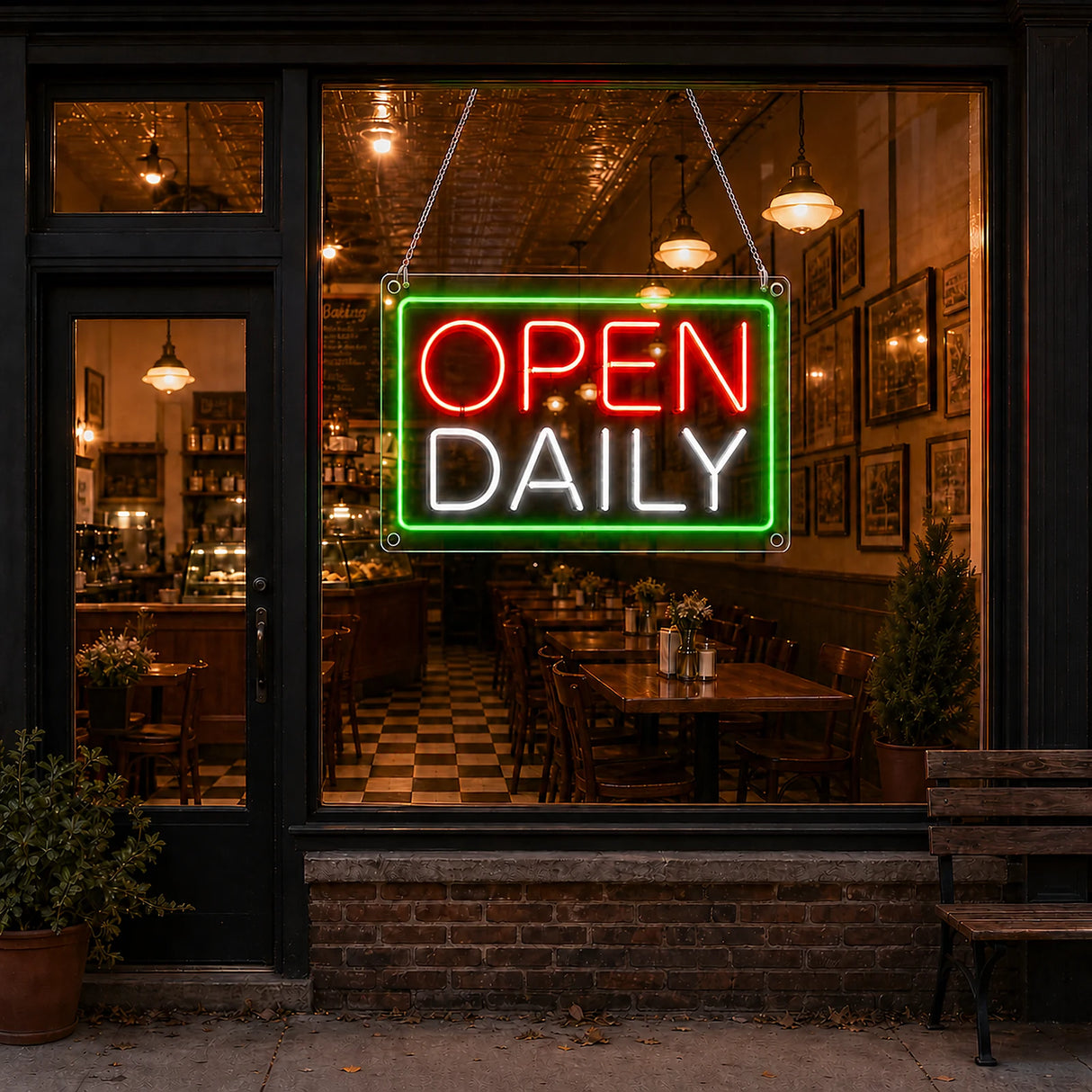 Neon Restaurant Open Sign for Front Window