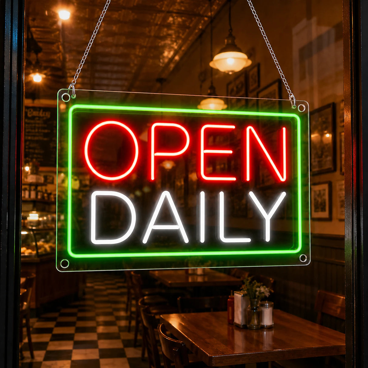 Neon Restaurant Open Sign for Front Window