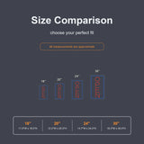 Vertical open LED neon sign size comparison from 18 to 30 inches