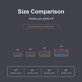 Open welcome neon sign size comparison from 18 to 30 inches