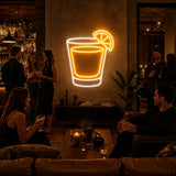 Whiskey Shot Glass LED Neon Sign for whiskey bar decor