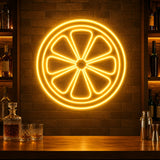 Orange Slice Neon Drink Sign for Bar Wall Decor