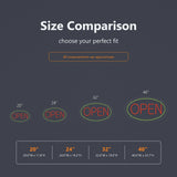 Oval Bordered OPEN Neon Sign for Business