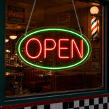 Oval Bordered OPEN Neon Sign for Business