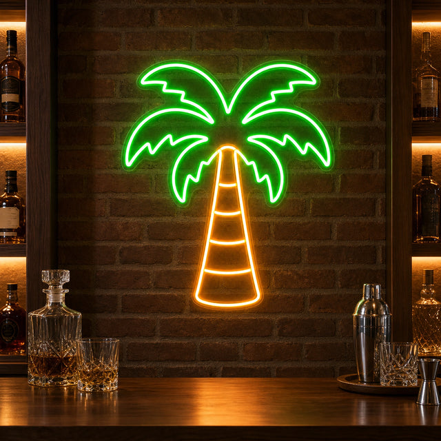 Tropical Palm Tree LED Neon Sign for tiki bar decor