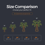 Tropical Palm Tree LED Neon Sign size guide for tiki bar neon sign