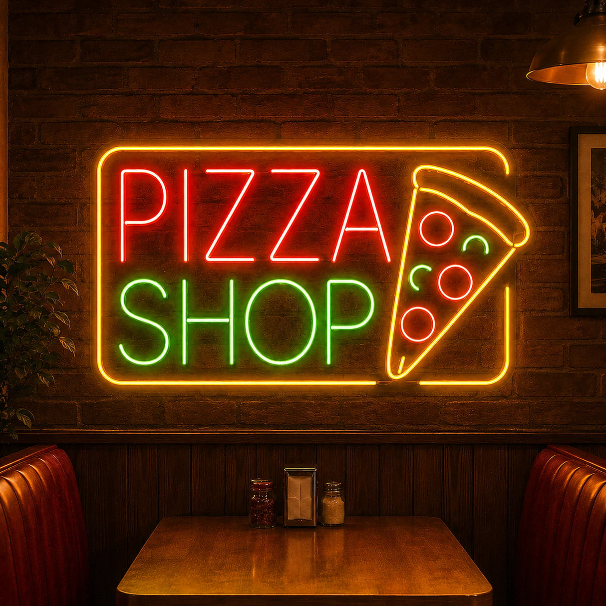 Neon Pizza Shop Sign for Pizzeria Wall Decor