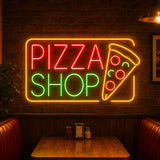 Neon Pizza Shop Sign for Pizzeria Wall Decor