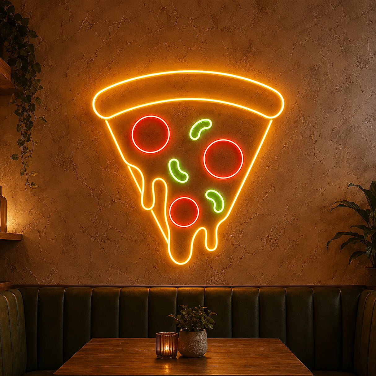PIZZA Slice Neon Sign for Pizza Shop Wall Decor