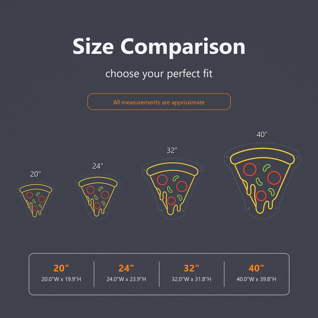 PIZZA Slice Neon Sign for Pizza Shop Wall Decor