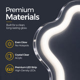 Premium acrylic backing and LED neon sign material detail