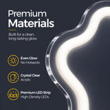 Premium acrylic backing and LED neon sign material detail