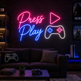 Press Play LED Neon Sign