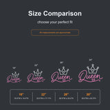 Queen crown neon sign size comparison from 18 to 30 inches
