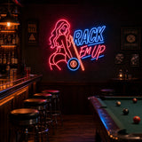 Rack Em Up Man Cave Neon Sign