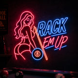 Rack Em Up Man Cave Neon Sign