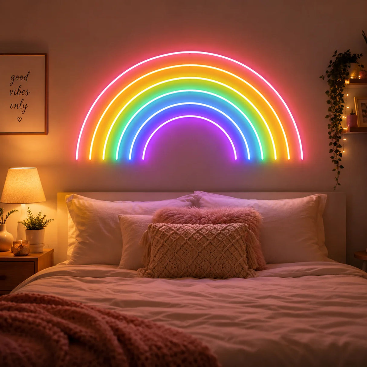 Rainbow Neon Light for Bedroom Wall Decor