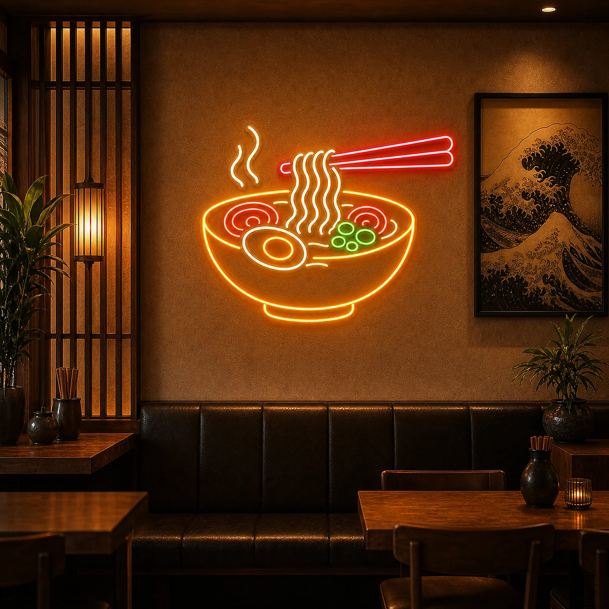 Ramen Bowl Neon Sign for Japanese Restaurant Decor