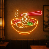 Ramen Bowl Neon Sign for Japanese Restaurant Decor