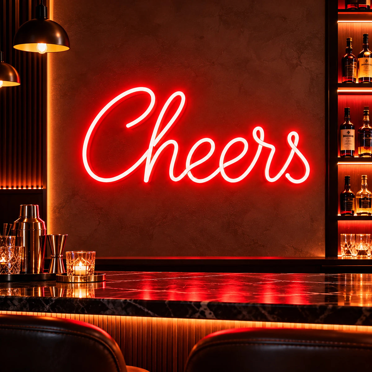 Cheers Neon Sign for Bar & Home Bar Decor