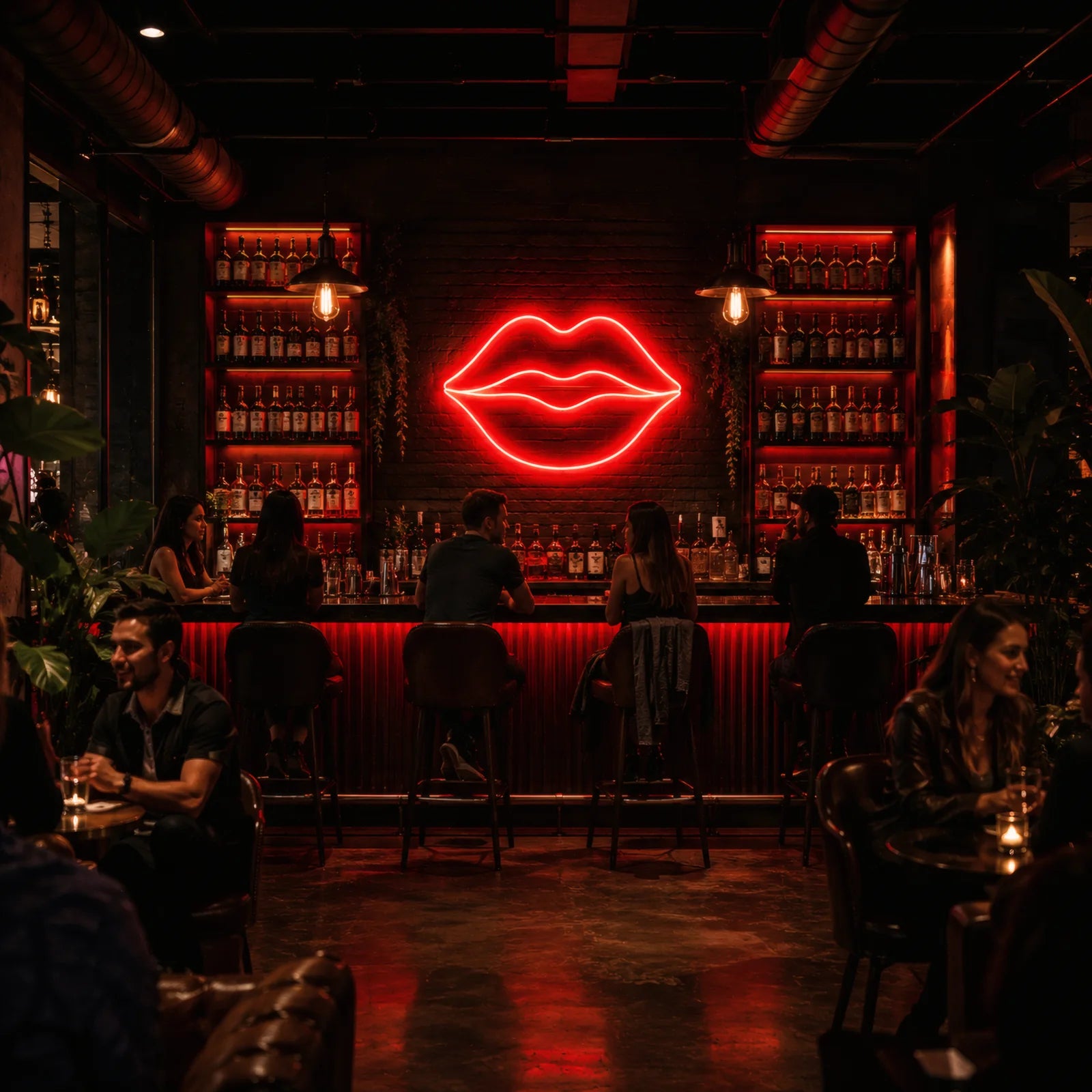 Red Lips LED Neon Sign