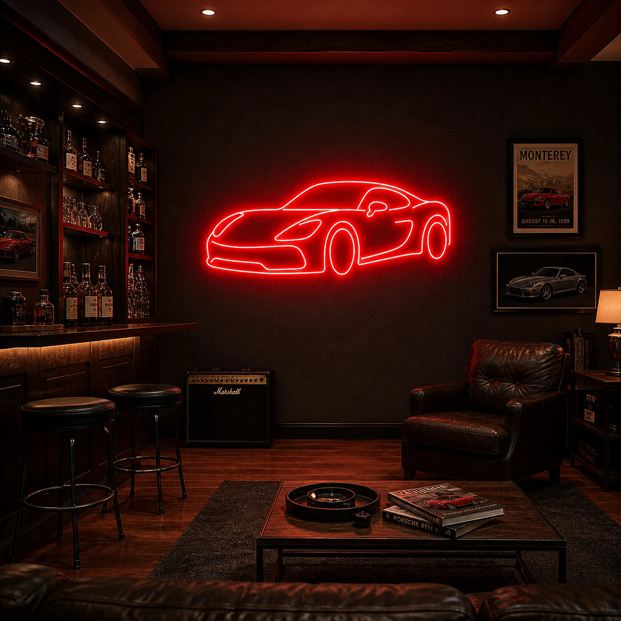 Sports Car Man Cave Neon Sign