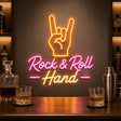 Rock and Roll Hand LED Neon Sign for live music bar decor