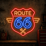 Route 66 Neon Sign for Garage and Man Cave Decor