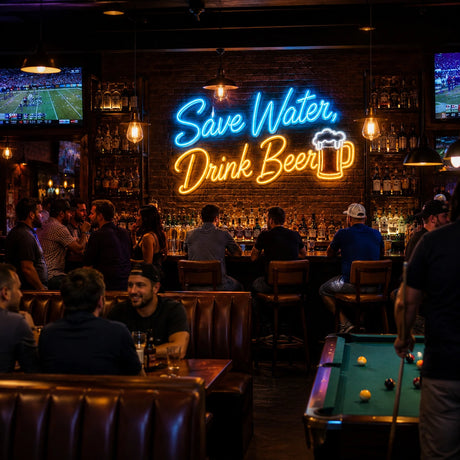 Save Water Drink Beer LED Neon Sign
