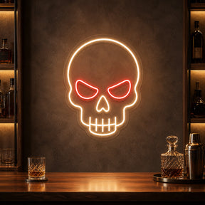Crimson Eye Skull LED Neon Sign for man cave decor