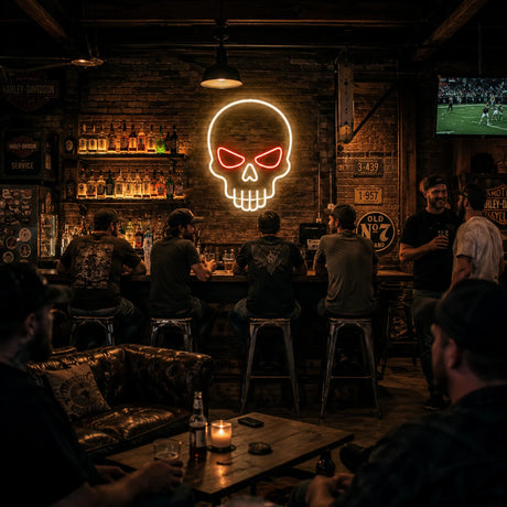 Crimson Eye Skull LED Neon Sign