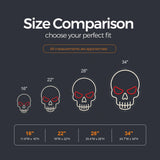 Crimson Eye Skull LED Neon Sign size guide for man cave neon sign