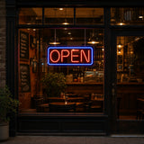 Red & Blue Open Neon Sign for Storefront