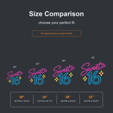 Sweet 16 neon sign size comparison from 20 to 32 inches