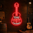 Texas Country Guitar LED Neon Sign for live music bar decor