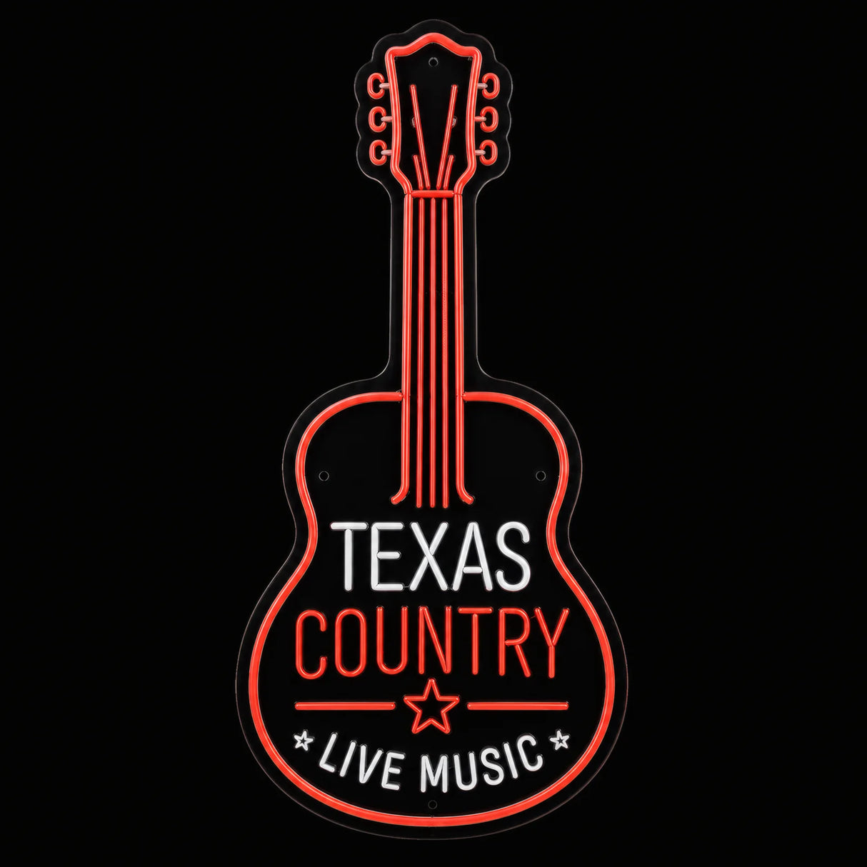 Texas Country Music Guitar LED Neon Sign