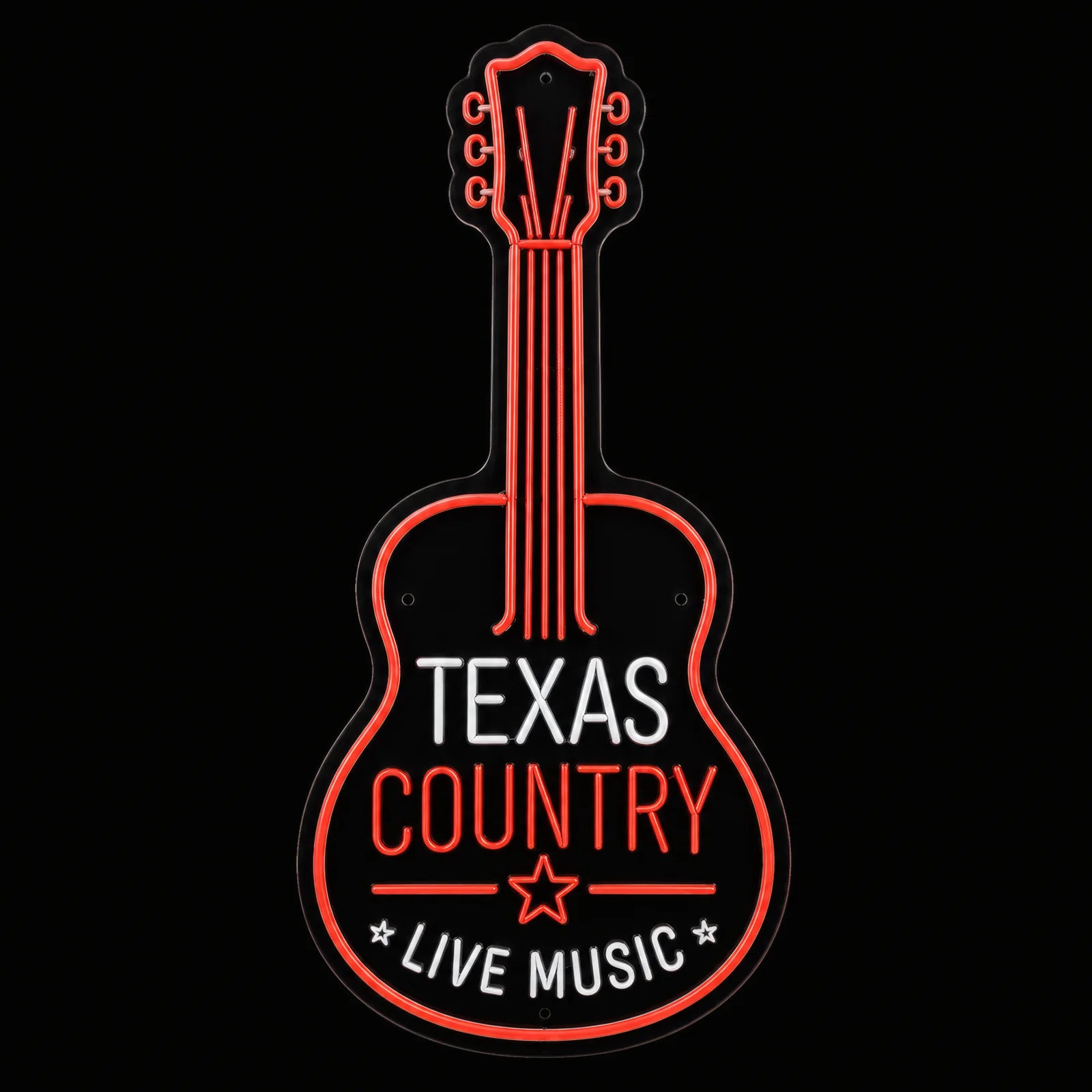Texas Country Music Guitar LED Neon Sign