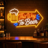 This Way To Beer LED Neon Sign