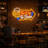 This Way To Beer LED Neon Sign