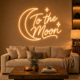 To The Moon Bedroom Neon Sign