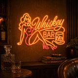 Whiskey Bar Man Cave Neon Sign